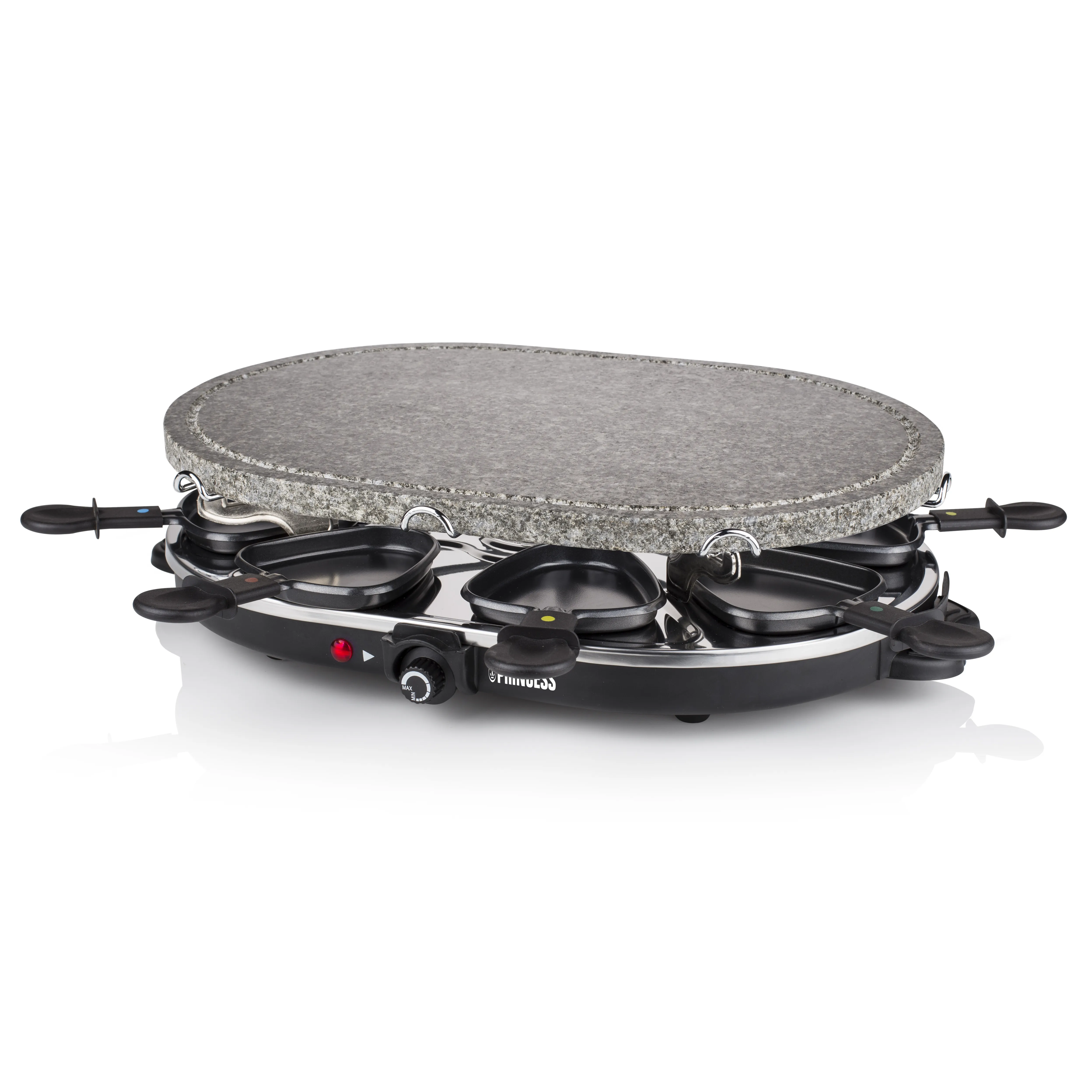 Princess Classic Stone &amp; Raclette Set Electric Raclette and Stone Grill, 1200 W, 8 Persons, Black
