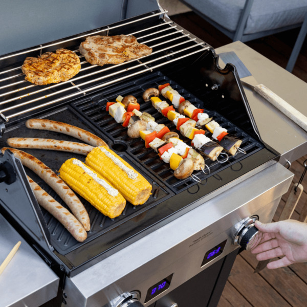STEBA Deluxe Grill Center VG 7000 Devil&rsquo;s Choice -s&auml;hk&ouml;grilli, 2800 W, ruostumaton ter&auml;s / musta