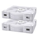 120mm Thermaltake SWAFAN EX12 ARGB PC Cooling Fan White TT Premium Edition 3 Fan Pack