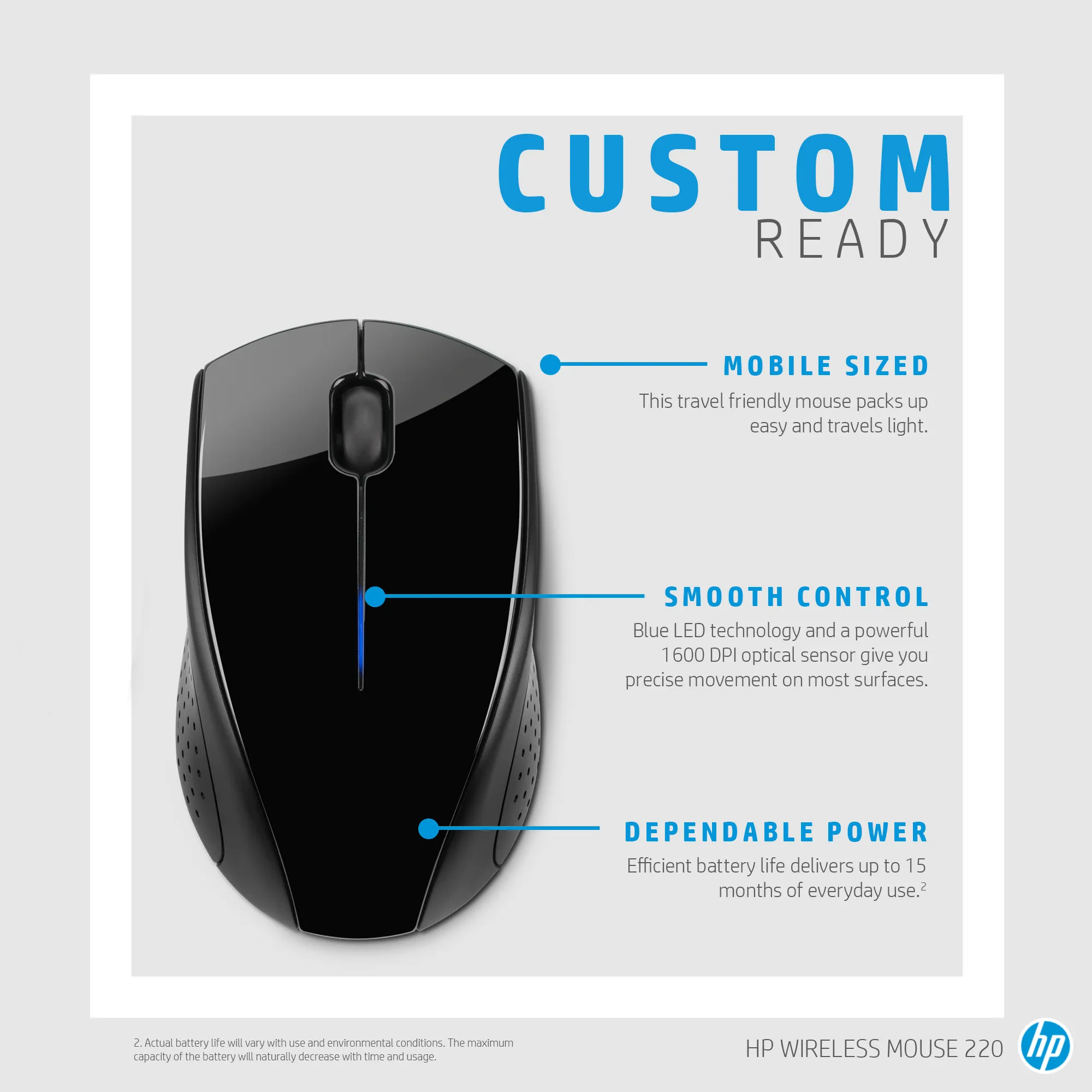 HP 220 - wireless mouse, Black