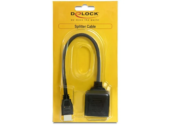 Delock High Speed HDMI with Ethernet Splitter 1 x male to 2 x female, adapter, - Svart
