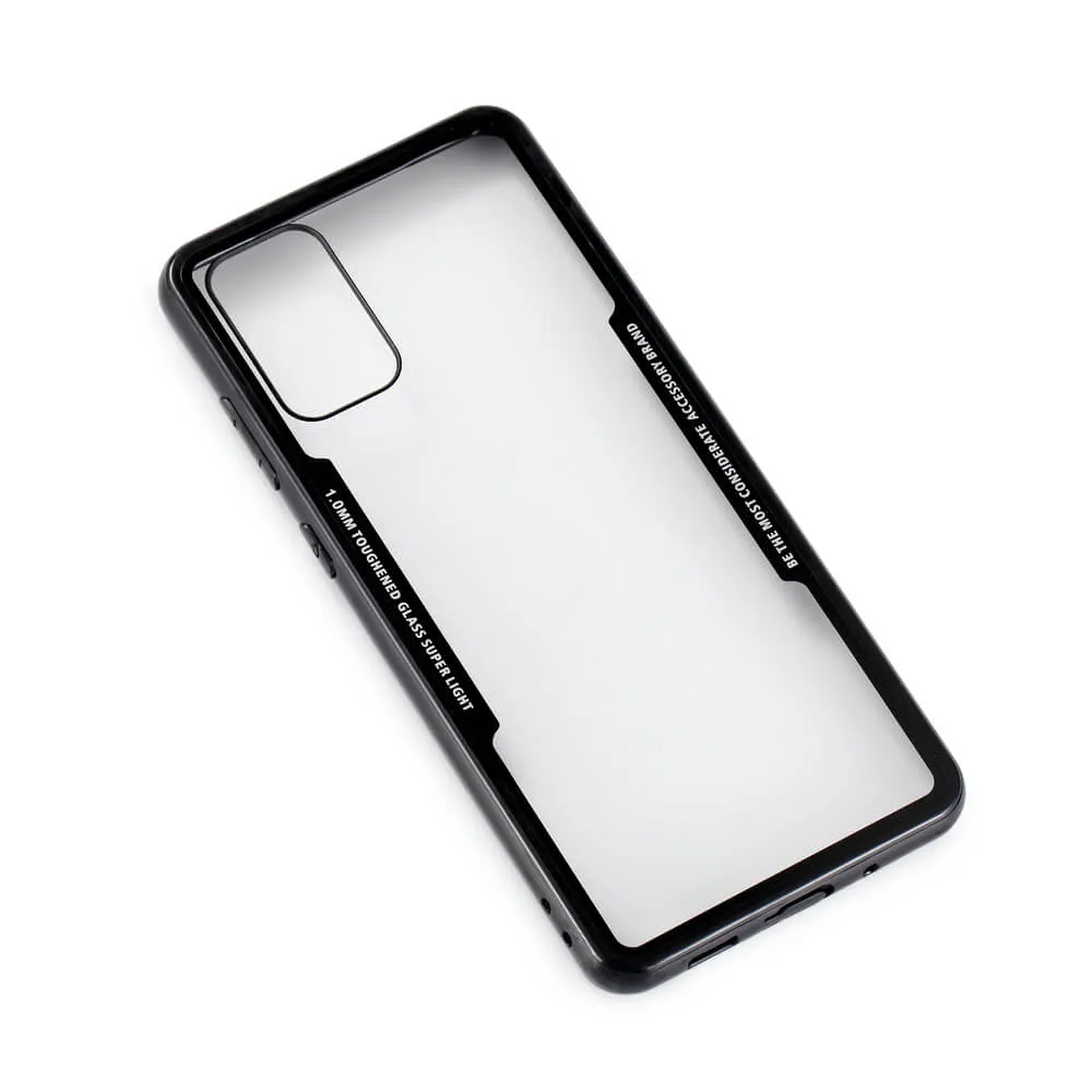 GEAR Tempered Glass Case, Galaxy S20+ -suojakuori, Musta