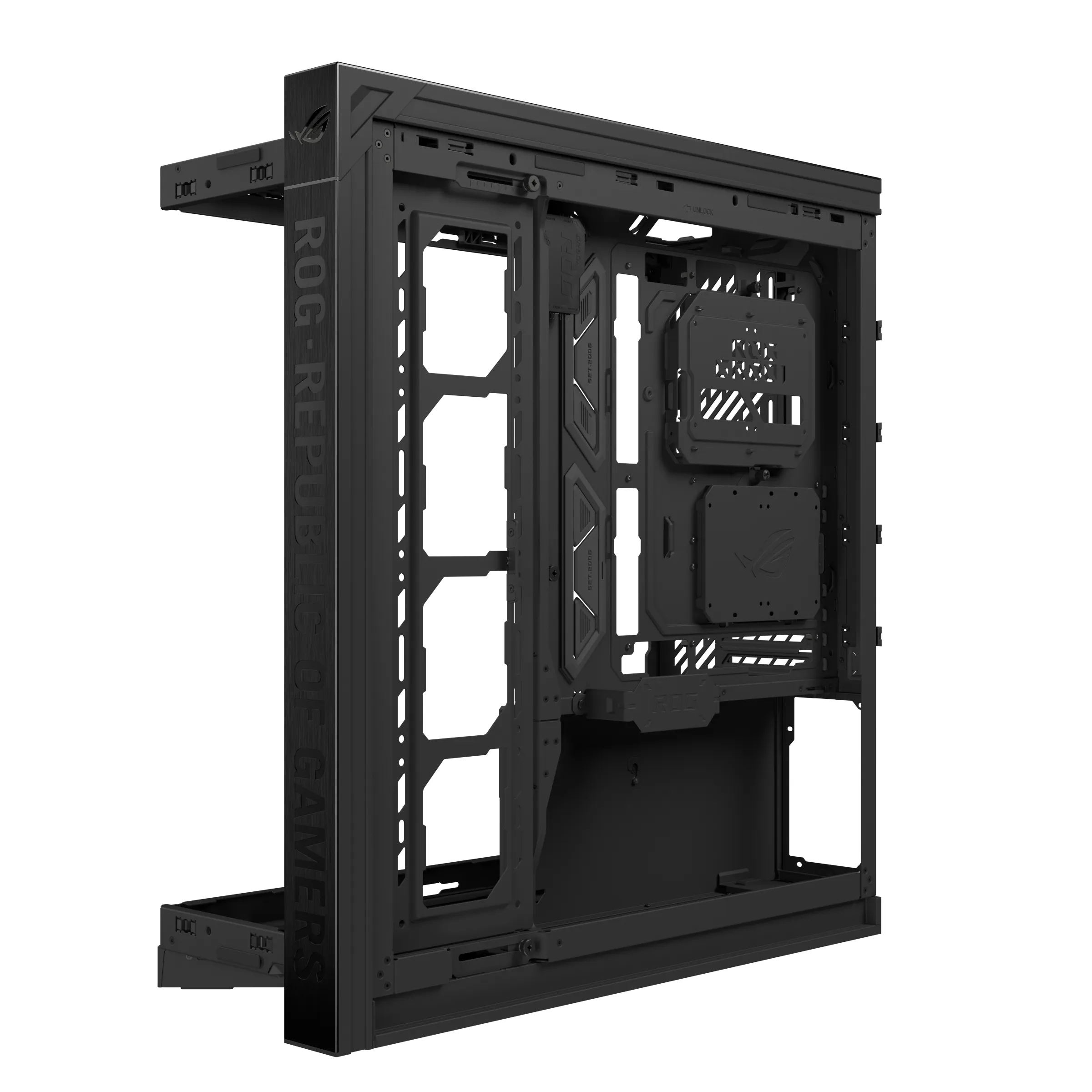 ASUS ROG Cronox GR801 Midi-Tower Case with window and RGB lighting, Black