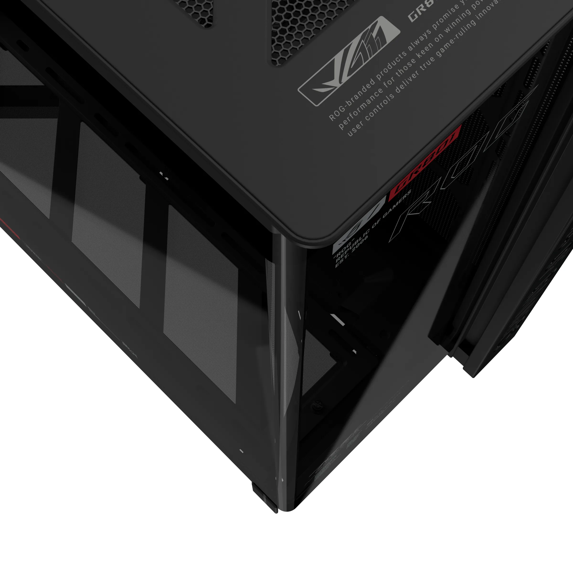 ASUS ROG Cronox GR801 Midi-Tower Case with window and RGB lighting, Black
