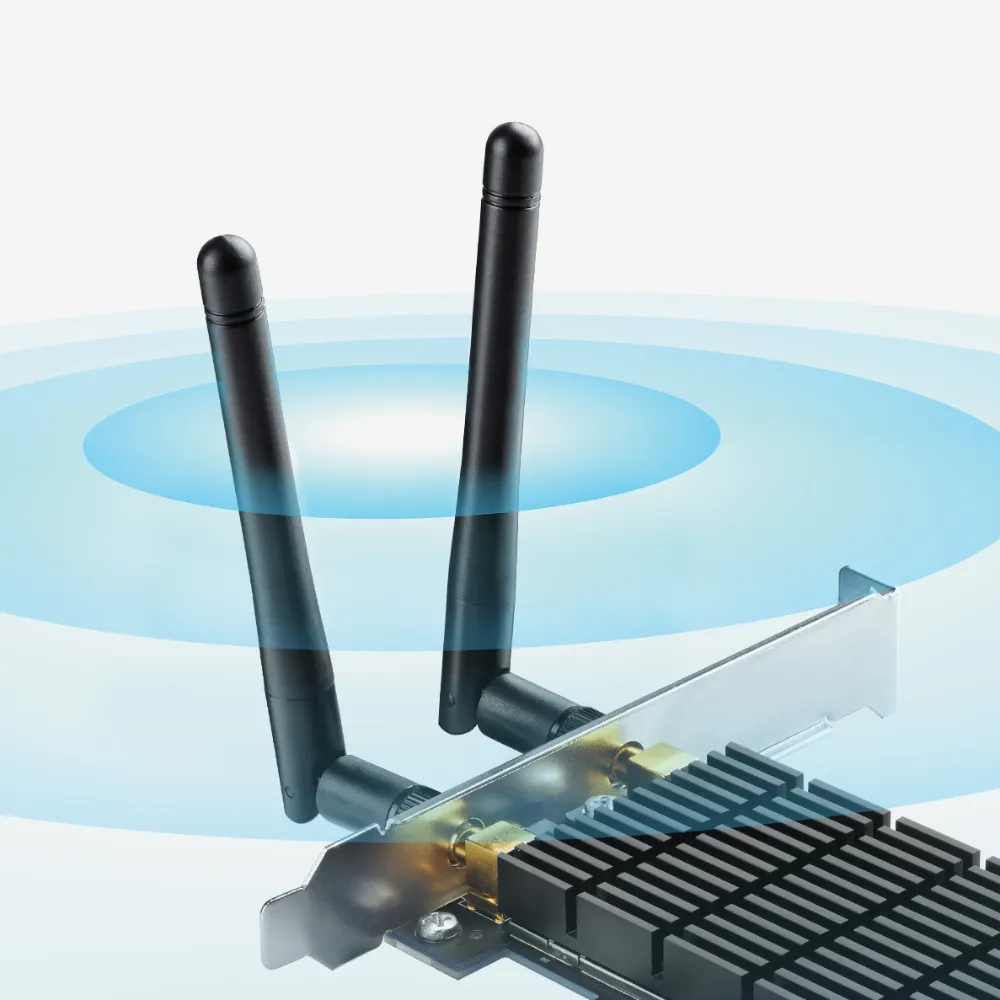 TP-Link Archer T6E, tr&aring;dl&ouml;st PCI-E n&auml;tverkskort, 802.11ac, 2,4/5GHz
