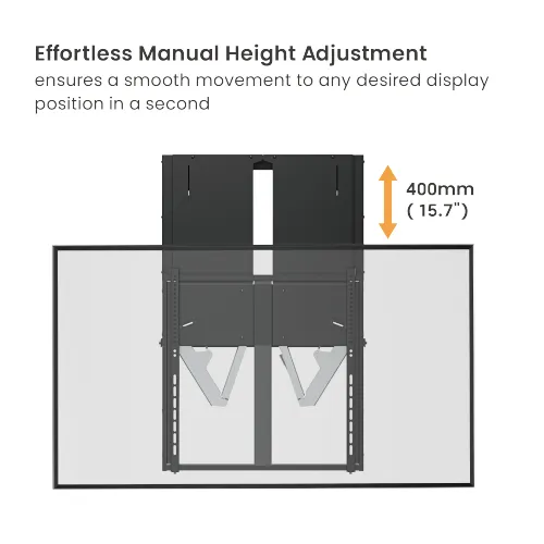 DELTACO Office ARM-0800 Manuellt h&ouml;jdjusterbart v&auml;ggf&auml;ste f&ouml;r 55-75" sk&auml;rmar, Maximal vikt 65 kg, Svart