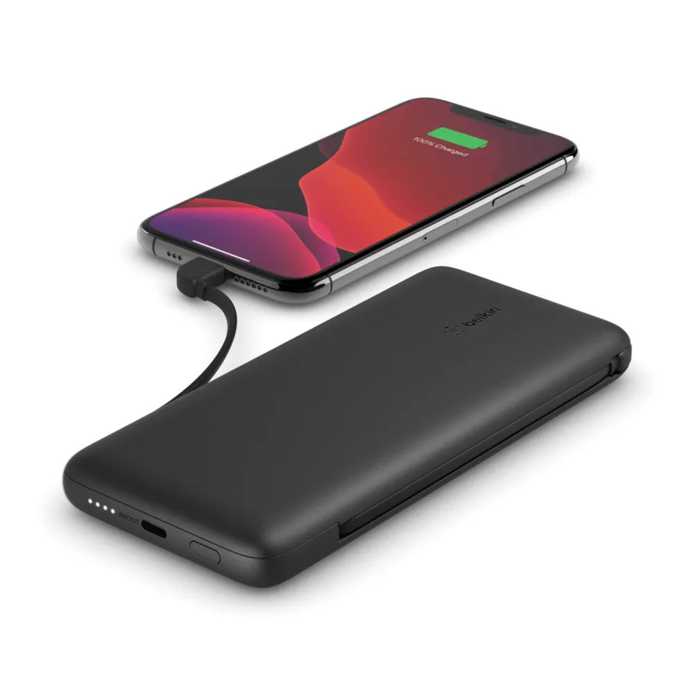 Belkin Boost Charge with Integrated Cables - powerbank, 10000 mAh, Black