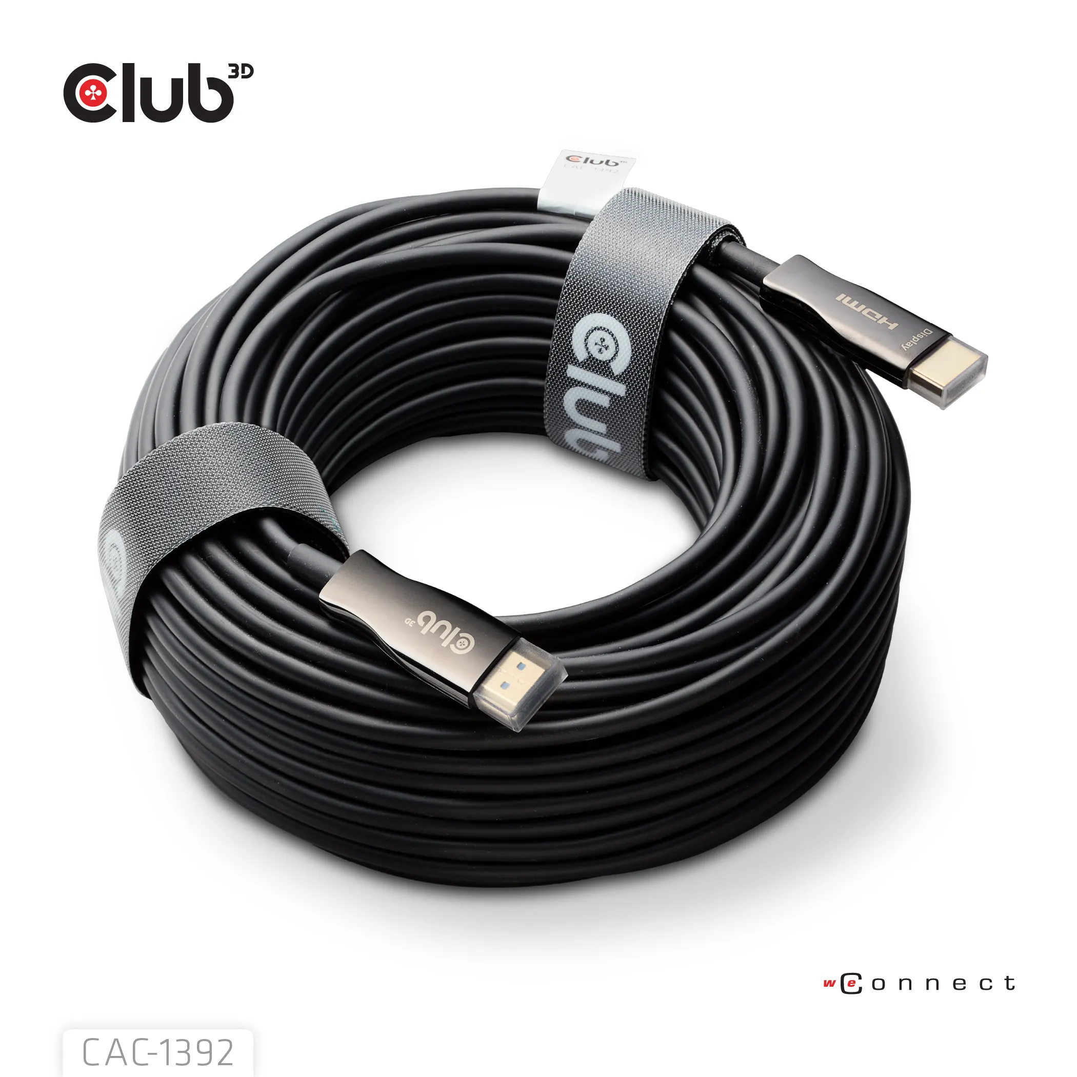 Club 3D CAC-1392 HDMI 2.1 Hybrid Active Optical -kaapeli, jossa 8K 60 Hz, 30 m, musta