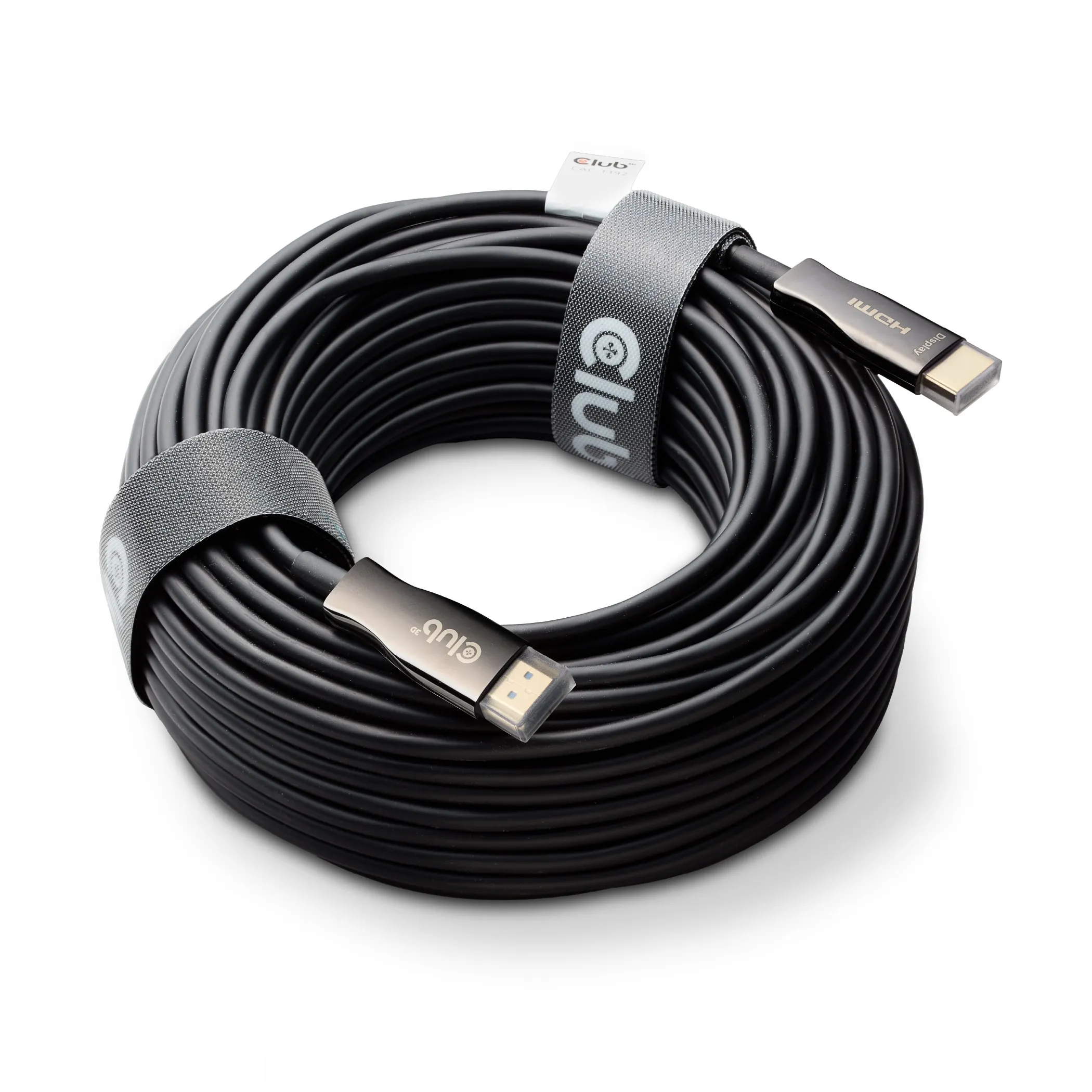 Club 3D CAC-1392 HDMI 2.1 Hybrid Active Optical -kaapeli, jossa 8K 60 Hz, 30 m, musta