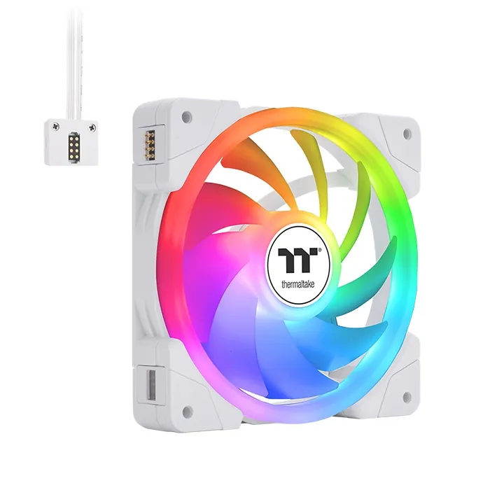 140mm Thermaltake SWAFAN EX14 ARGB PC Cooling Fan White TT Premium Edition 3 Fan Pack