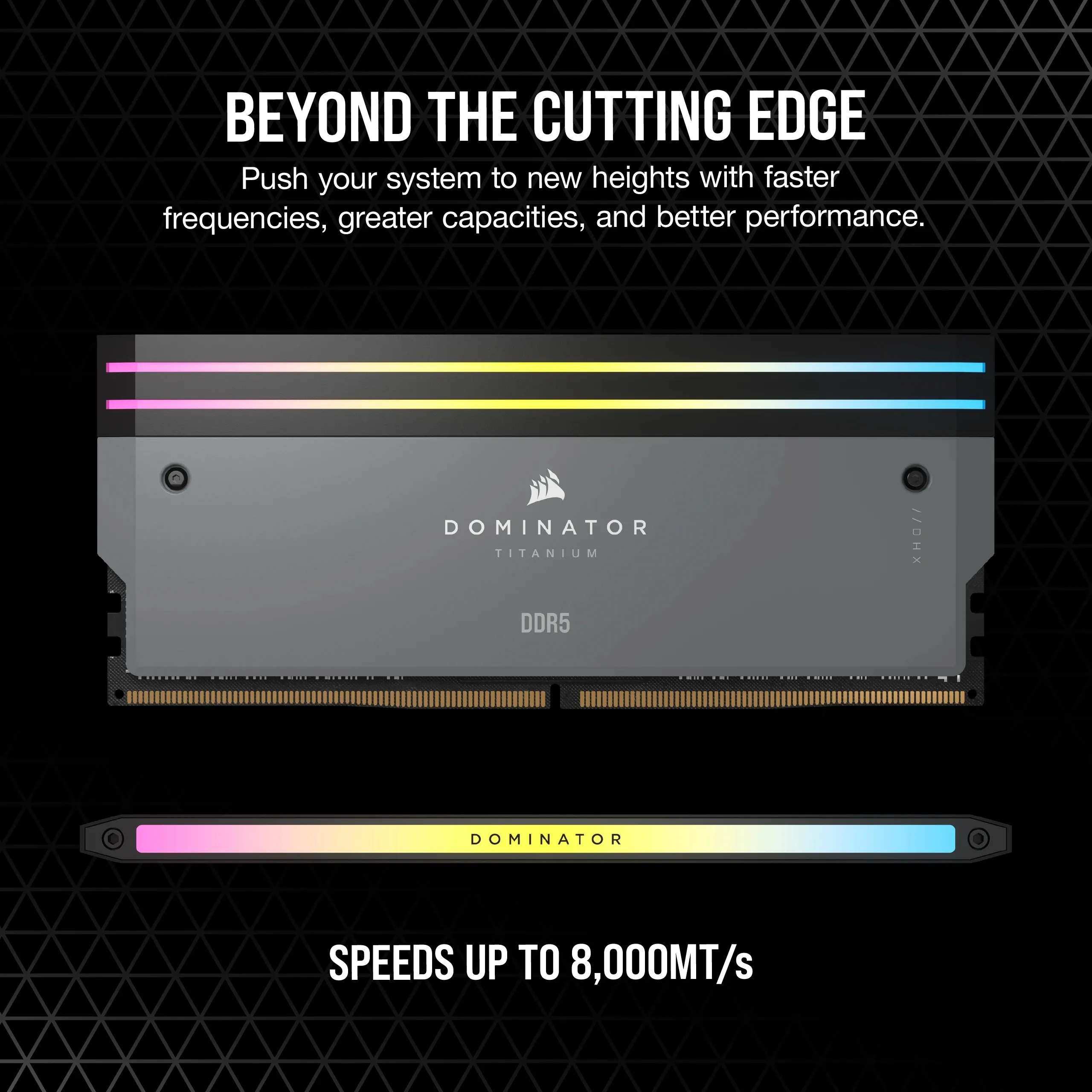 Corsair DOMINATOR TITANIUM RGB 64 Gt (2 x 32 Gt) DDR5 6000 MHz, CL30 -muisti, harmaa (EXPO)