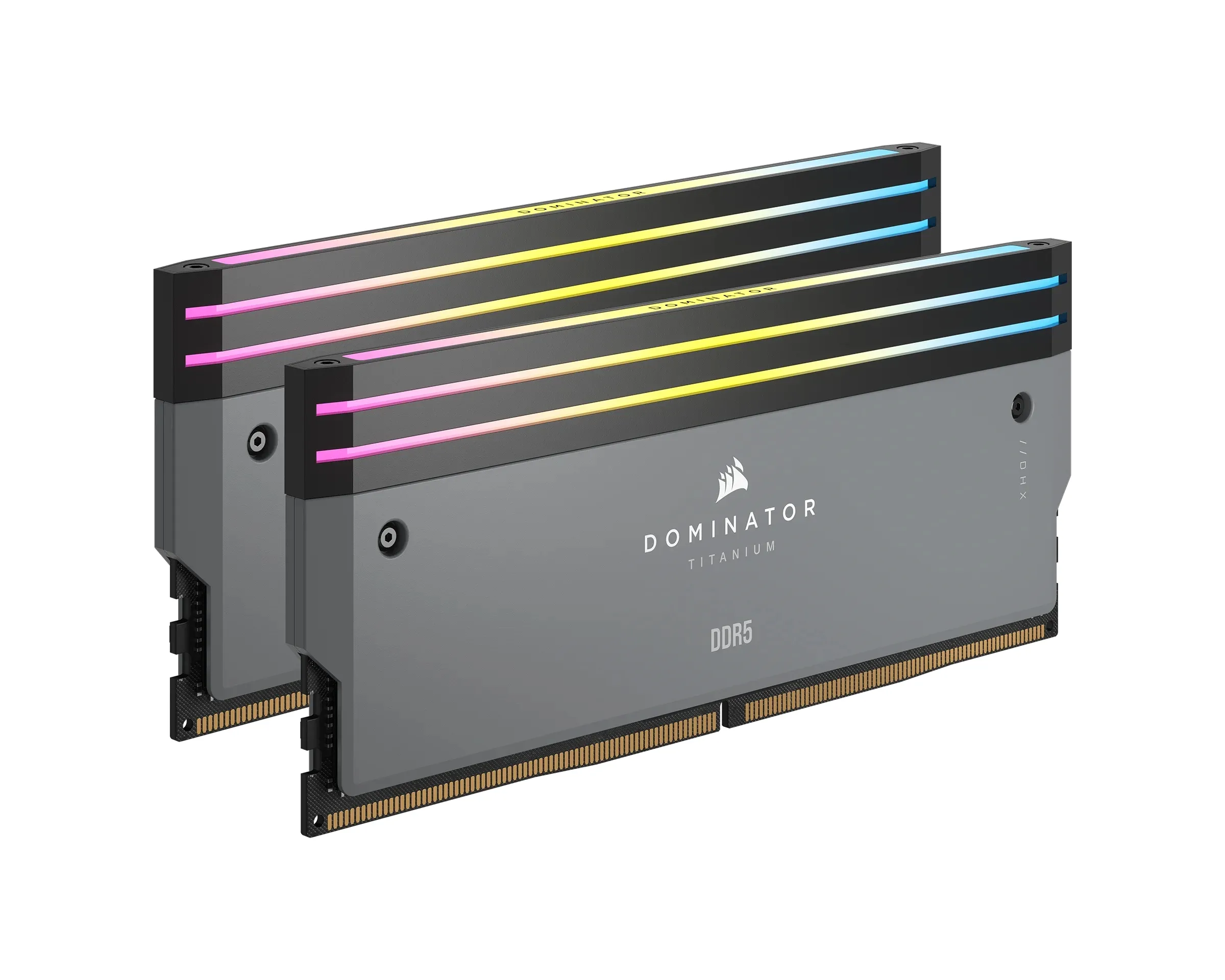 Corsair DOMINATOR TITANIUM RGB 64 Gt (2 x 32 Gt) DDR5 6000 MHz, CL30 -muisti, harmaa (EXPO)