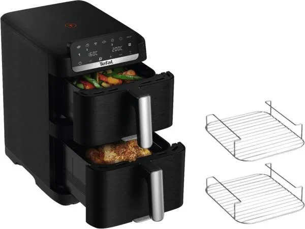 Tefal Easy Fry Crispy Stack EY7568, 10 l, 10 kg, 2700 W, airfryer, musta