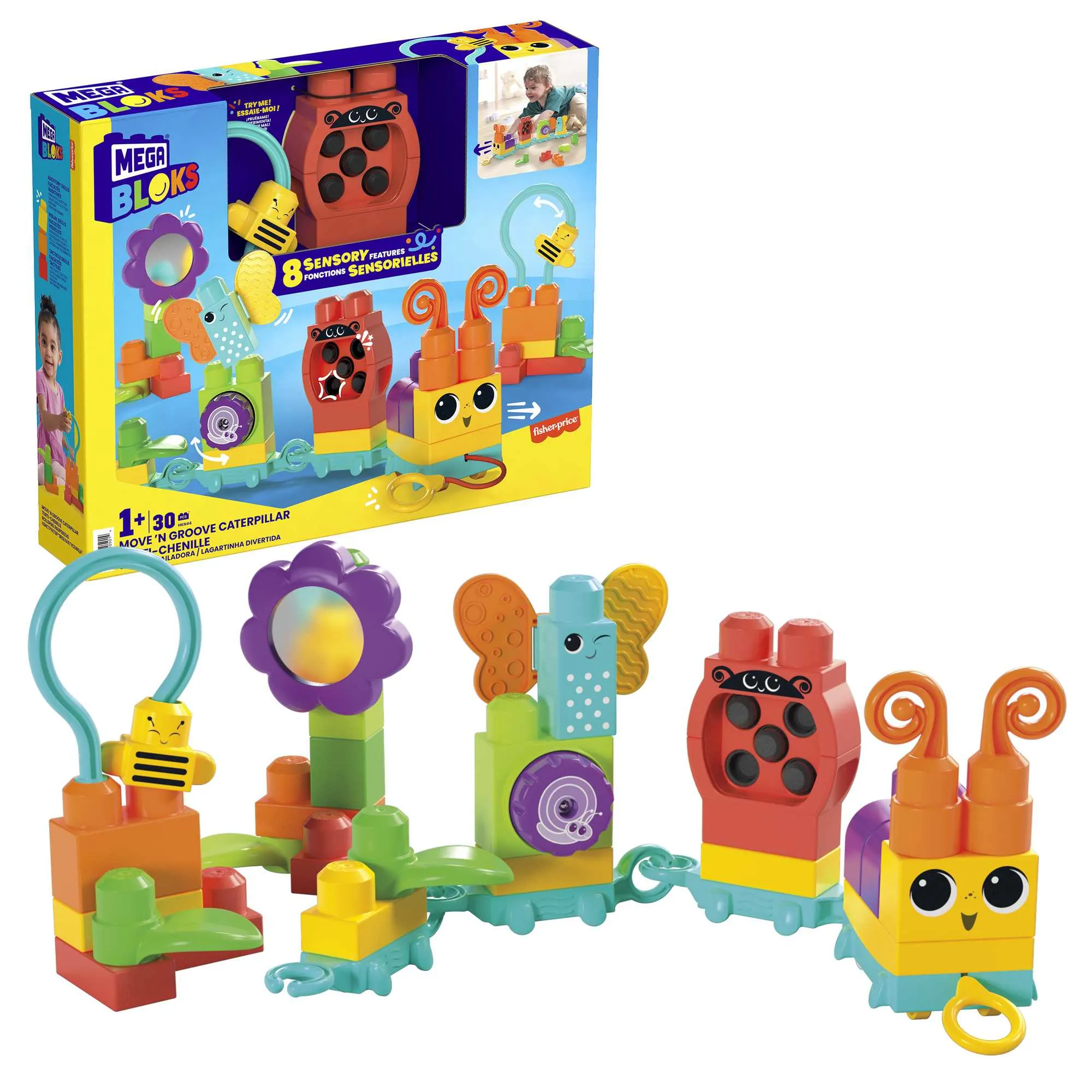 Mega Bloks Rolling Fun Caterpillar Train Construction Toy