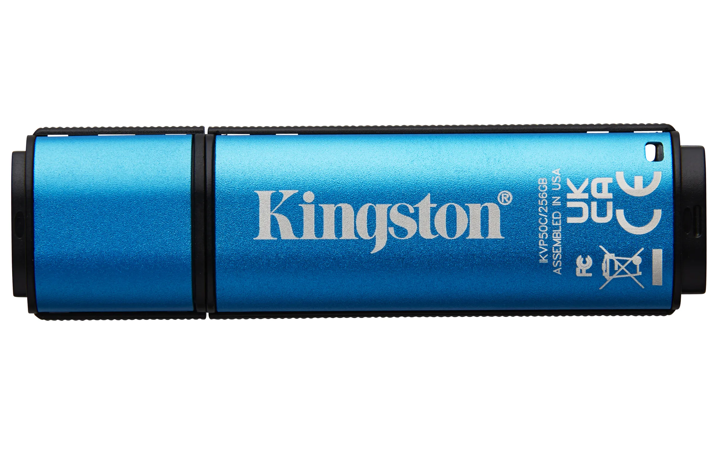 Kingston IronKey Vault Privacy 50C 512 Gt USB-C 3.2 Gen 1x1 -muistitikku, Black, Blue