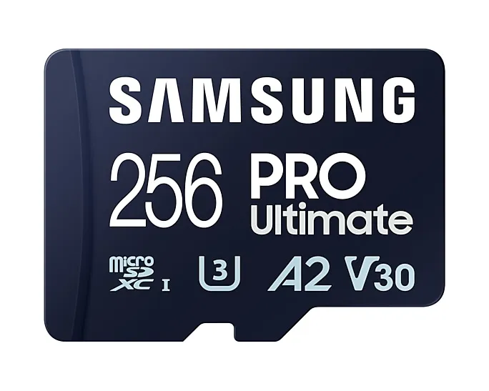 Samsung PRO Ultimate 256GB MicroSDXC UHS-I V30 A2 card with USB reader, Blue