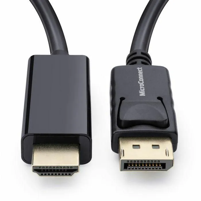MicroConnect DisplayPort &ndash; HDMI -kaapeli, 2 m, musta