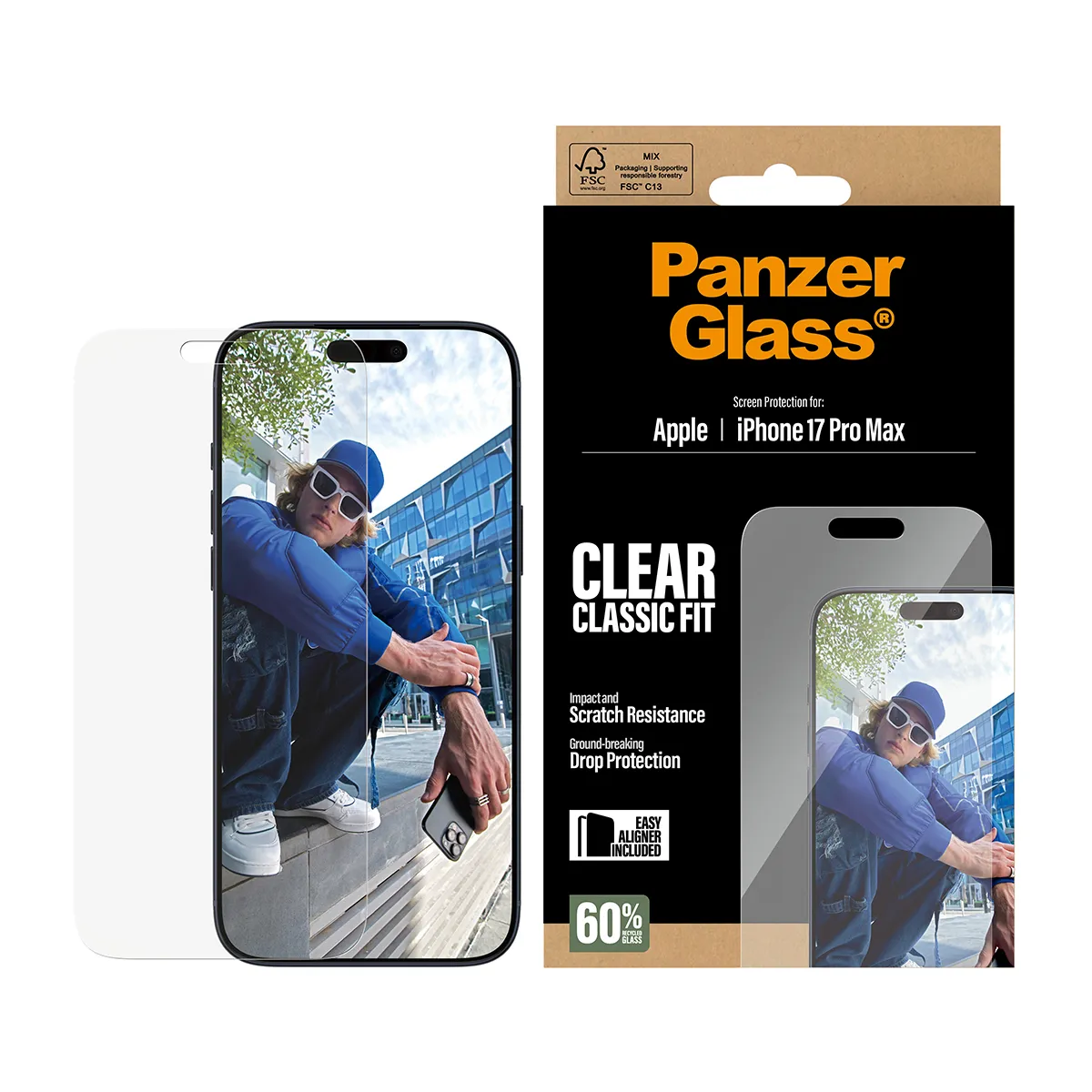 Panzerglass iPhone 17 Pro / 17 Pro Max - screen protector, Classic Fit Wide