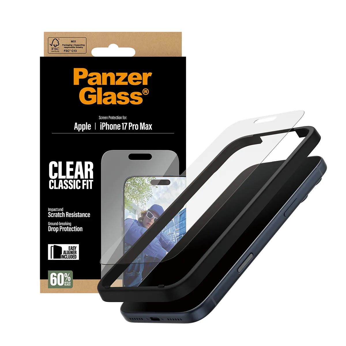 Panzerglass iPhone 17 Pro / 17 Pro Max - screen protector, Classic Fit Wide