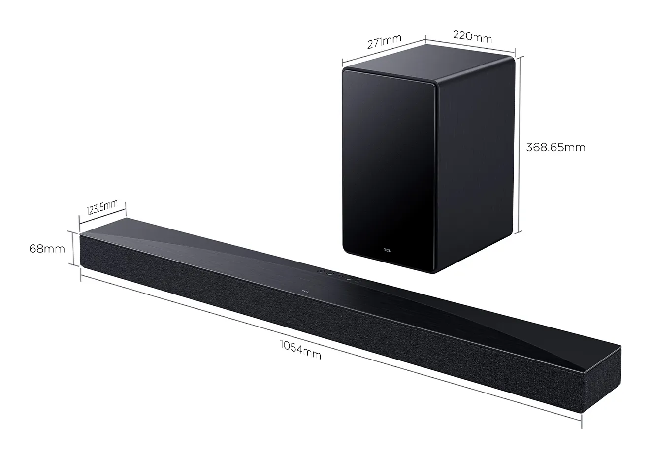 TCL Q65H 5.1 Dolby Atmos soundbar -&auml;&auml;nij&auml;rjestelm&auml;, langattomalla subwooferilla, musta