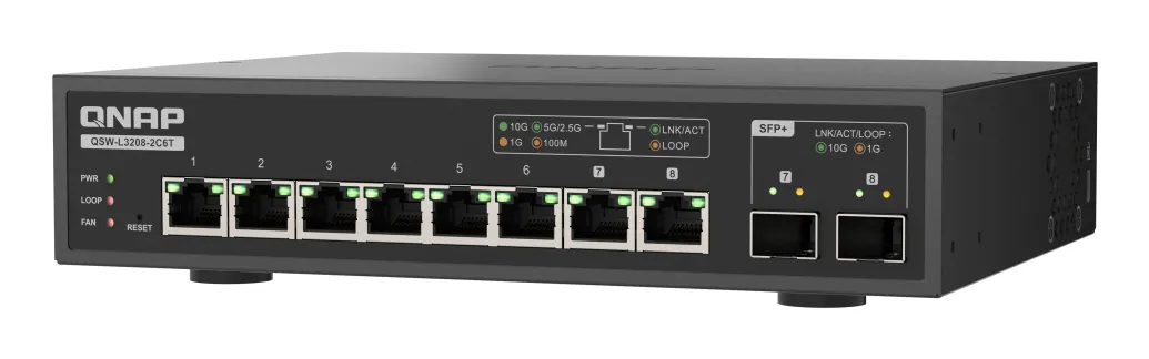 Qnap QSW-L3208-2C6T 6 ports 10Gbps 2 ports - switch