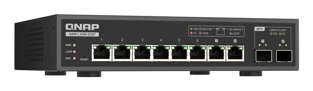 Qnap QSW-L3208-2C6T 6 ports 10Gbps 2 ports - switch