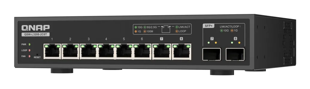 Qnap QSW-L3208-2C6T 6 ports 10Gbps 2 ports - switch
