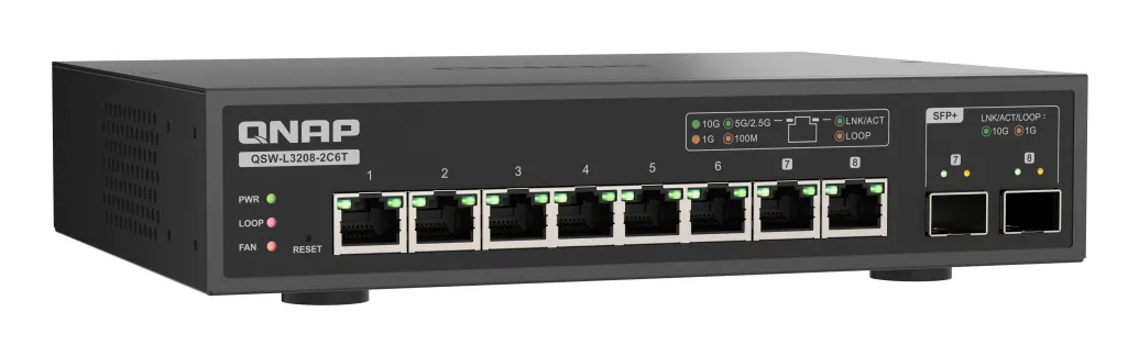 Qnap QSW-L3208-2C6T 6 ports 10Gbps 2 ports - switch