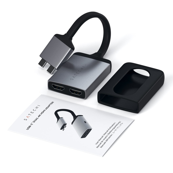 Satechi Dual USB-C &ndash; HDMI - adapter, Silver