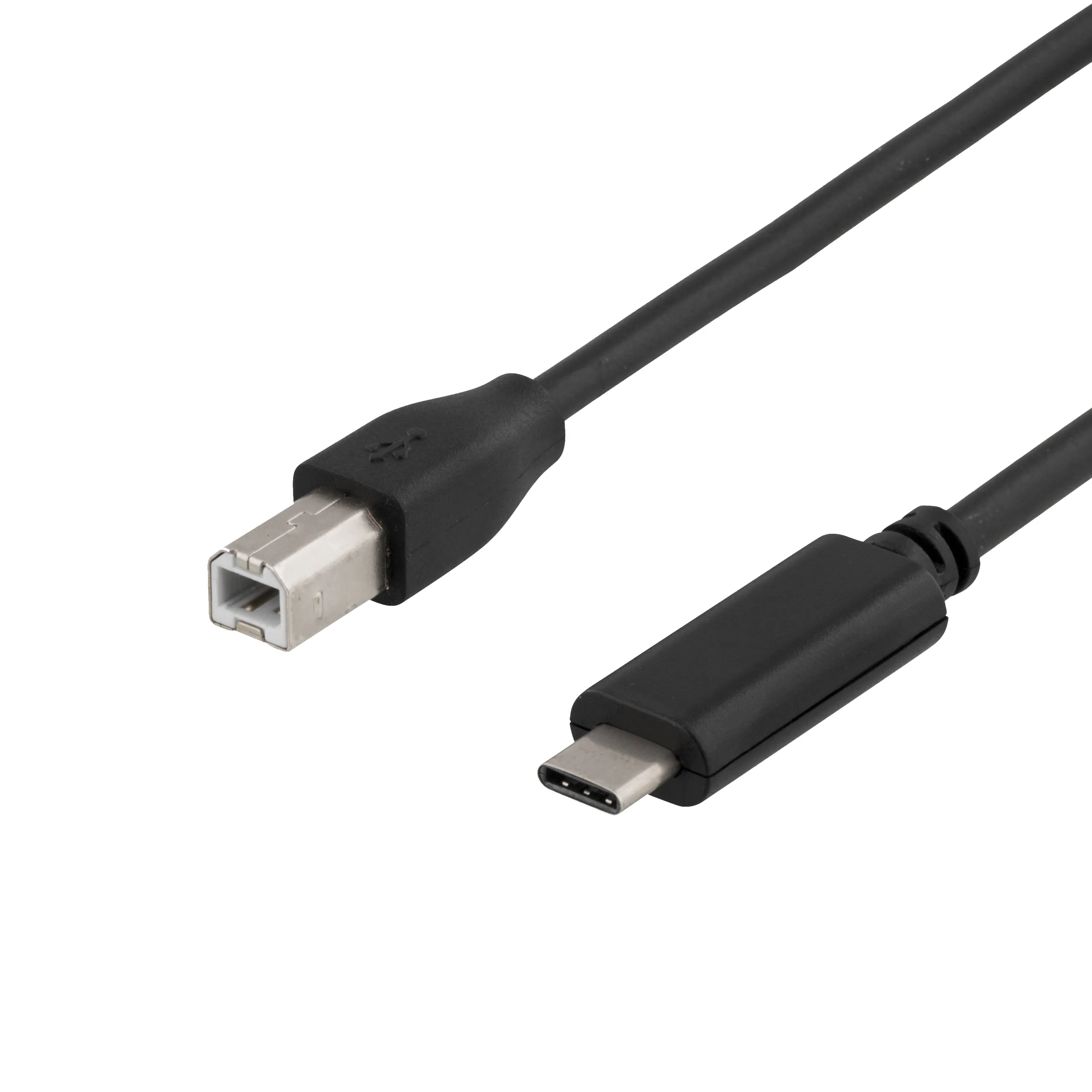DELTACO USB 2.0 kabel, Typ C - Typ B hane, 1m, svart