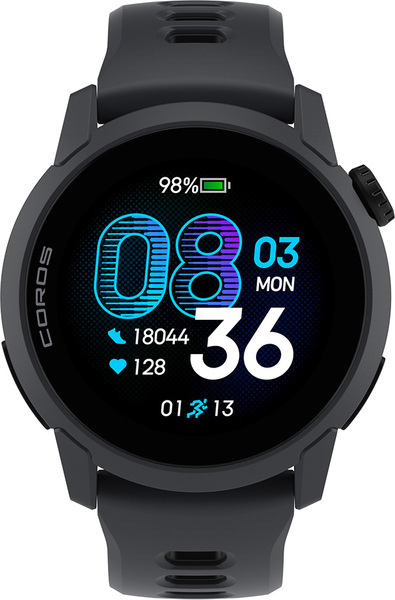 Coros PACE 4 Sports Watch with Silicone Band, Black