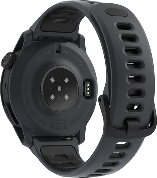 Coros PACE 4 Sports Watch with Silicone Band, Black