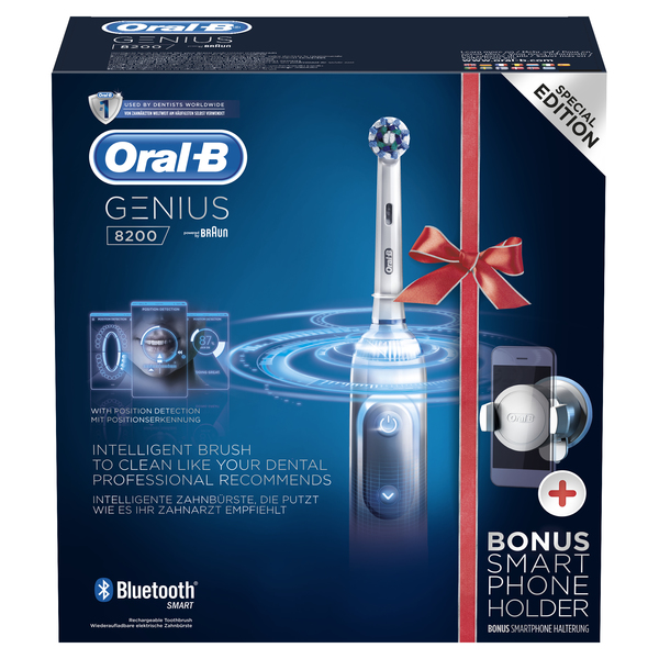 BRAUN S&Auml;HK&Ouml;HAMMASHARJA ORAL-B GENIUS 8200 SPECIAL EDITION. Uusi kevyt ja siro runko. Tehokas lithiumi-akku. 10 500 kierrosta ja 40 000 syk&auml;yst&auml;/min. Harjausalue