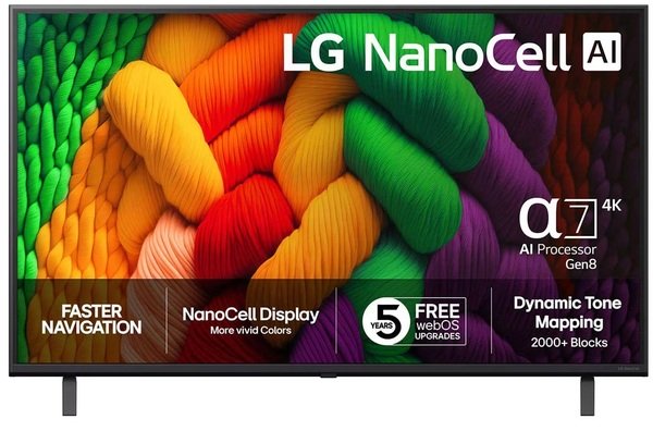 LG NANO8E 65NANO8EA6A 65" 4K NanoCell LED webOS 25 TV, 60Hz, HDR10, HLG