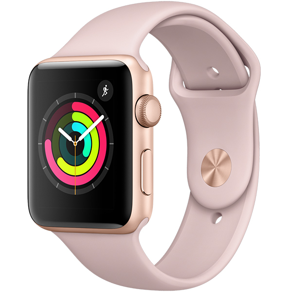 Apple Watch Series 3 GPS, 42mm Gold Aluminium Case with Pink Sand Sport Band