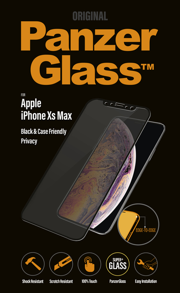 PanzerGlass iPhone XS Max (Case Friendly) - Screen Glass, Black PanzerGlass iPhone XS Max (Case Friendly) - Screen Glass, Black