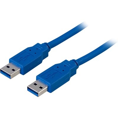 USB 3.0 kaapeli, A-A u-u, 0,5m, sininen