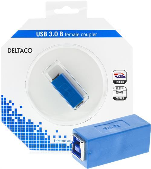 DELTACO USB 3.0 sovitin, Tyyppi B na - Tyyppi B na, sin