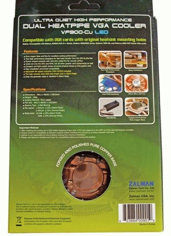 ZALMAN VGA COPPER COOLER WITH HEATPIPES