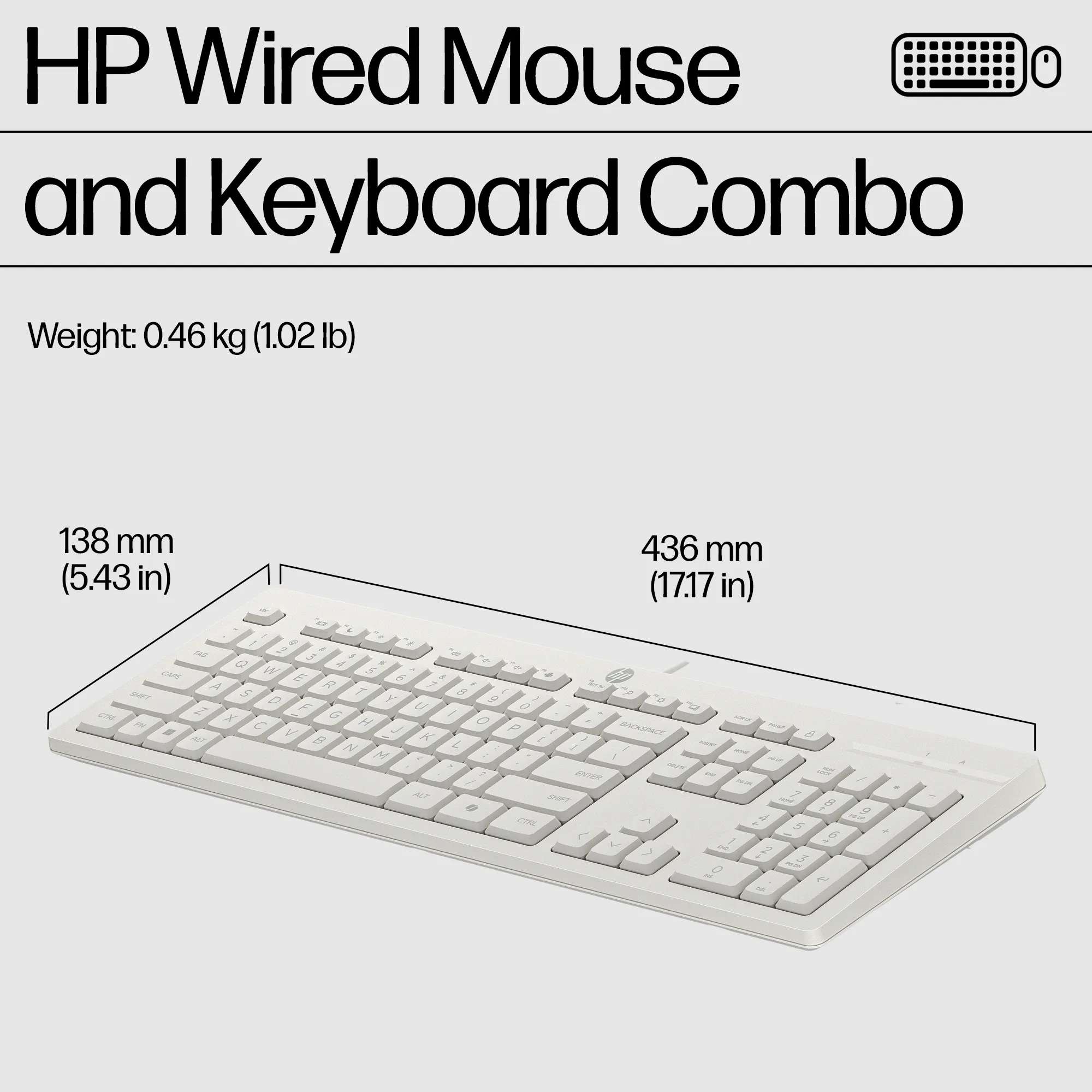 HP 225 - keyboard and mouse, black
