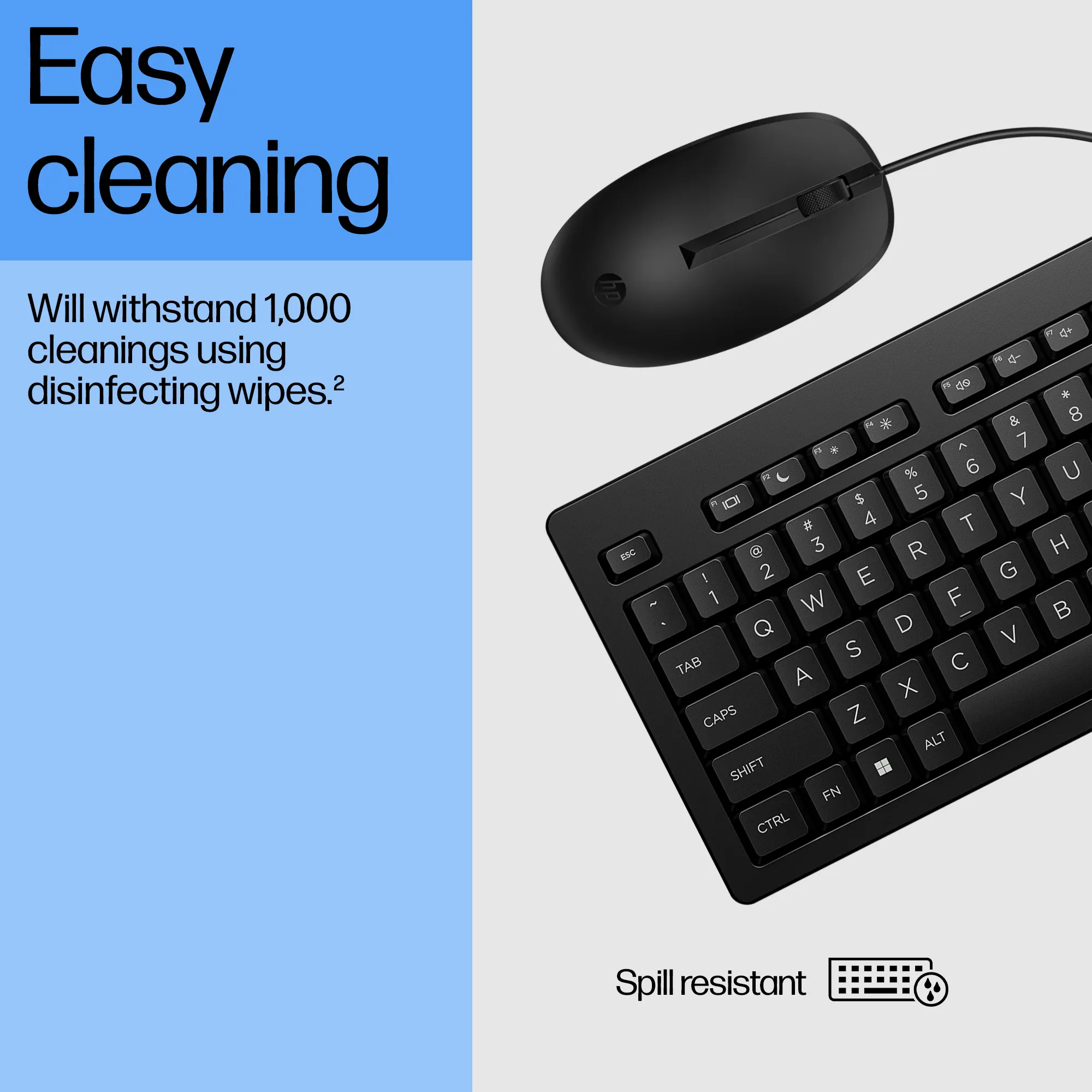 HP 225 - keyboard and mouse, black