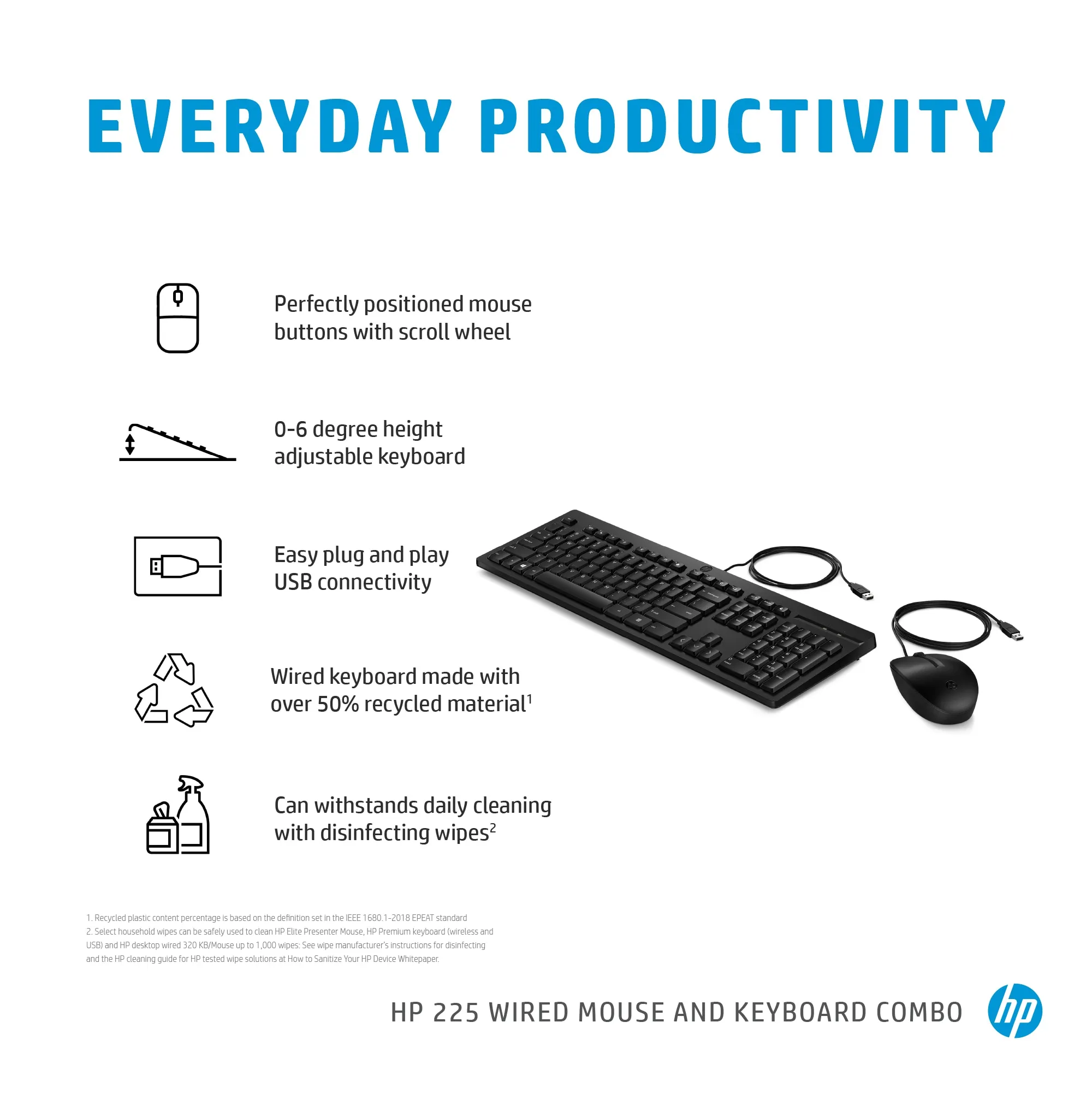 HP 225 Wired Mouse and Keyboard