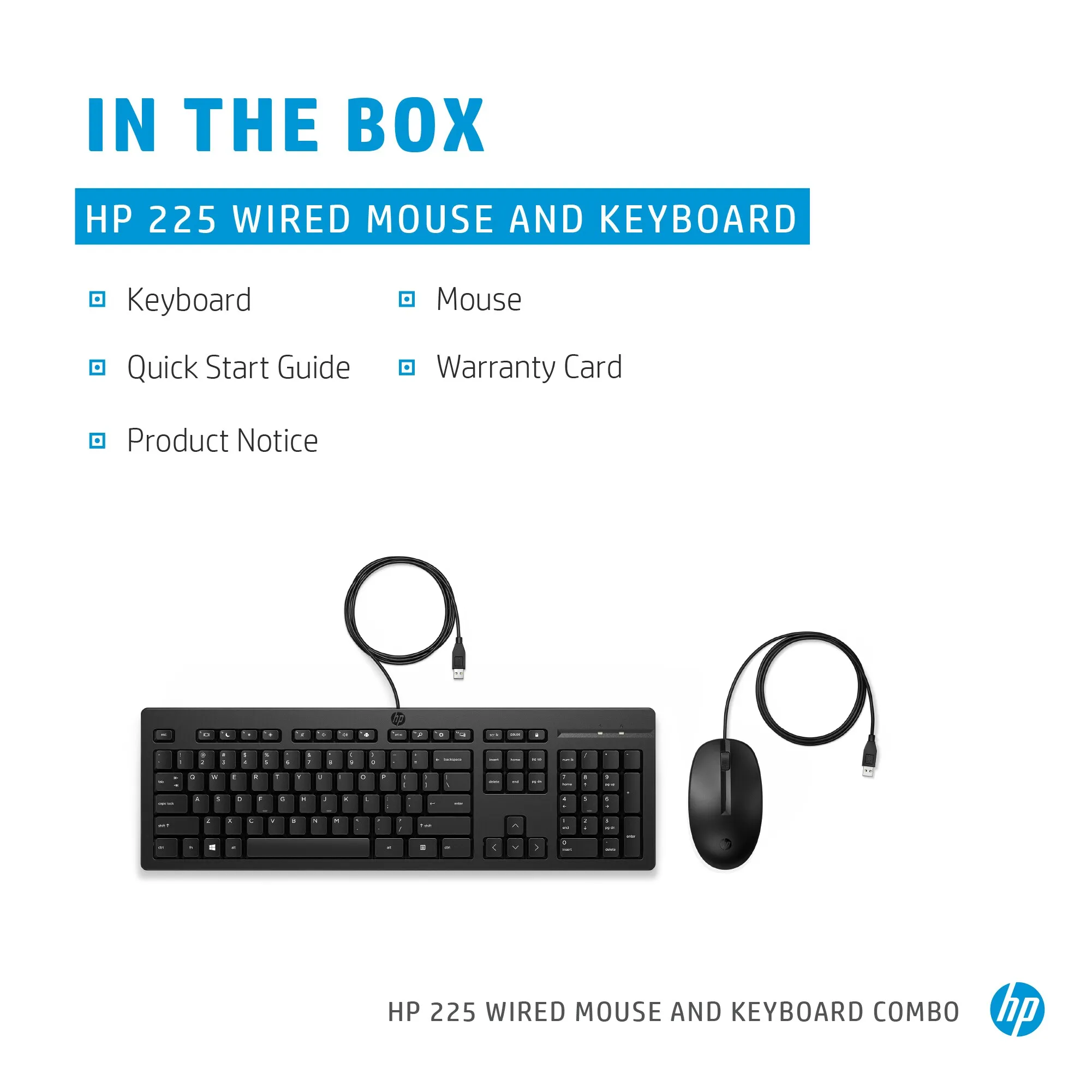 HP 225 Wired Mouse and Keyboard