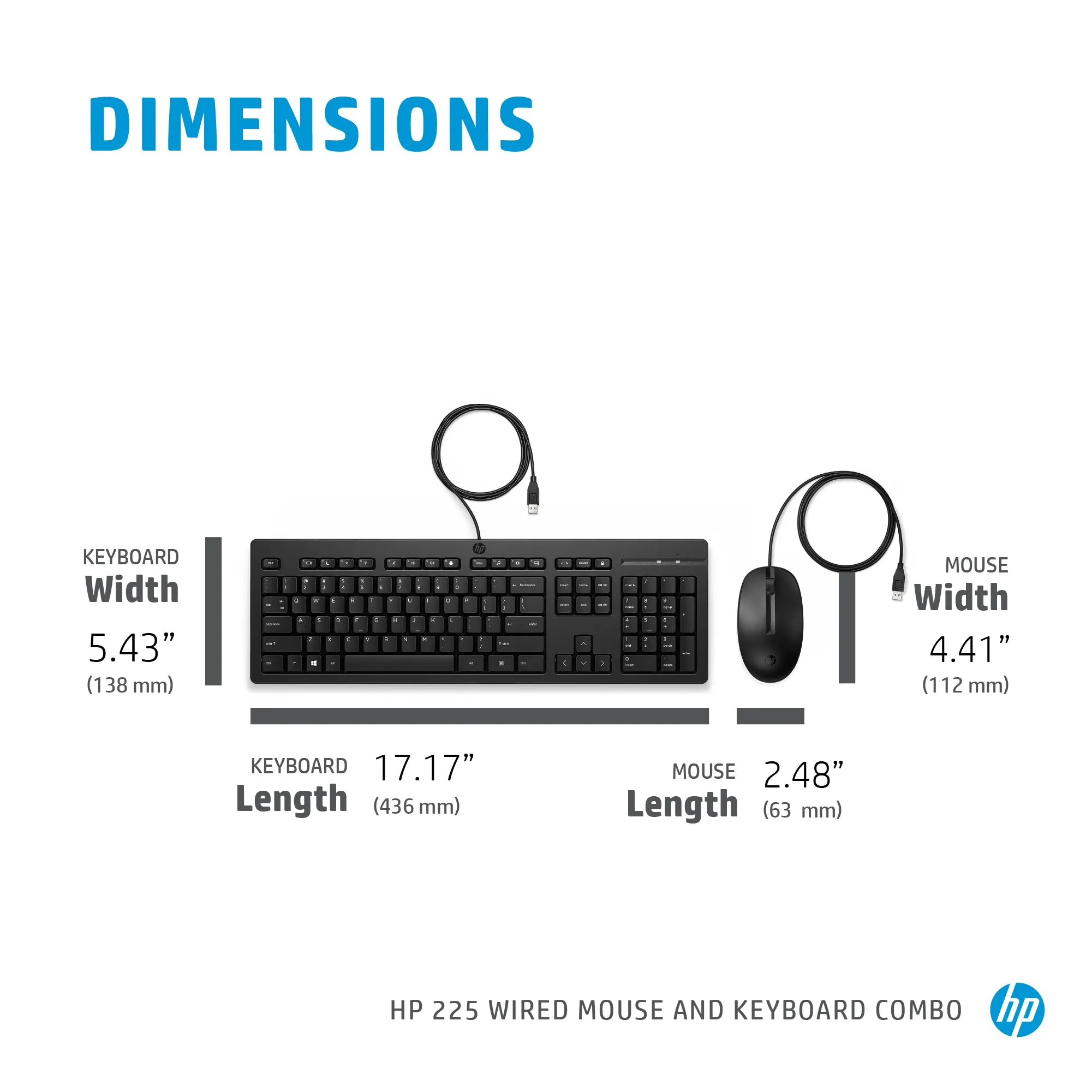 HP 225 Wired Mouse and Keyboard