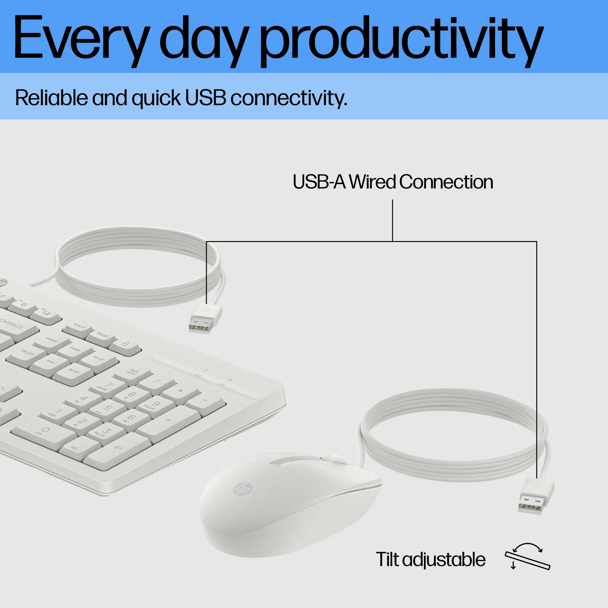 HP 225 - keyboard and mouse, black