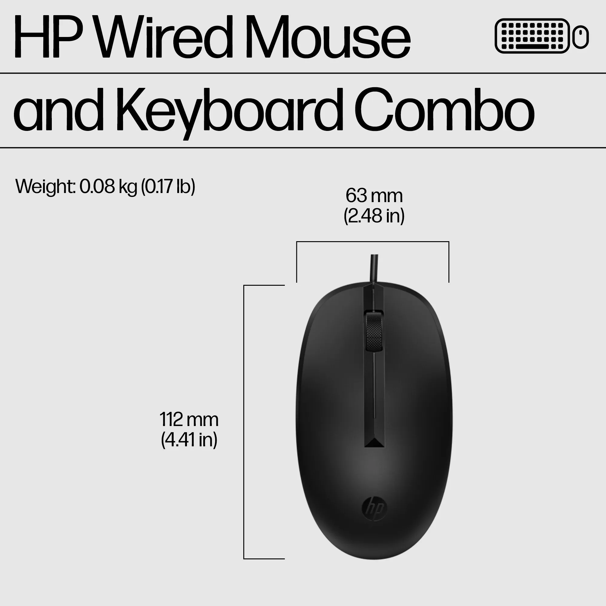 HP 225 - keyboard and mouse, black
