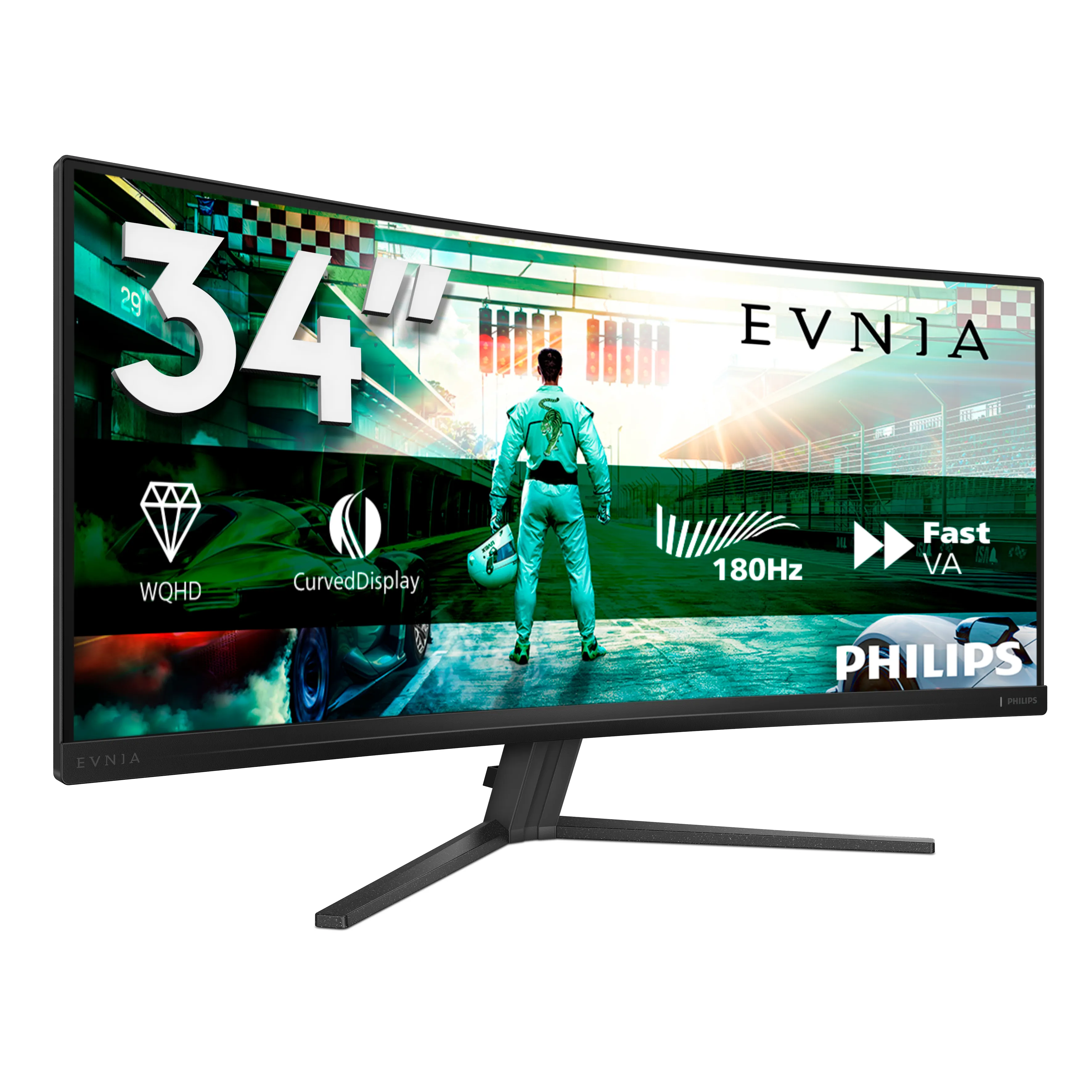 Philips Evnia 3000 34M2C3500L 34" WQHD, VA, 180Hz, HDR10 Curved Gaming Monitor