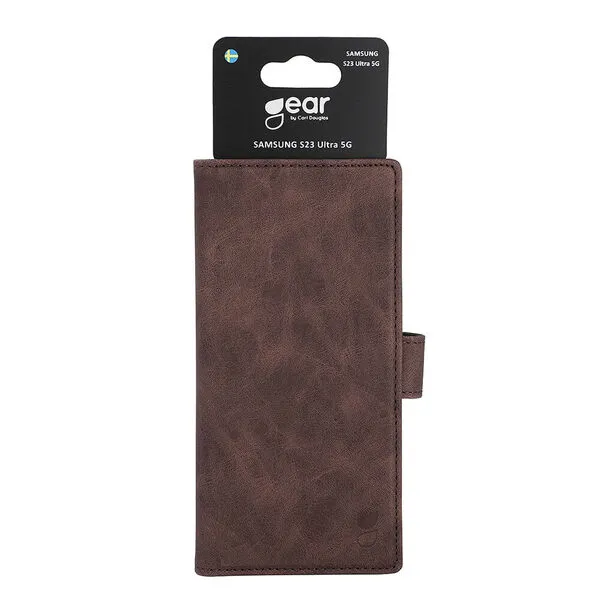 GEAR Wallet, Galaxy S23 Ultra - Wallet Case, Brown