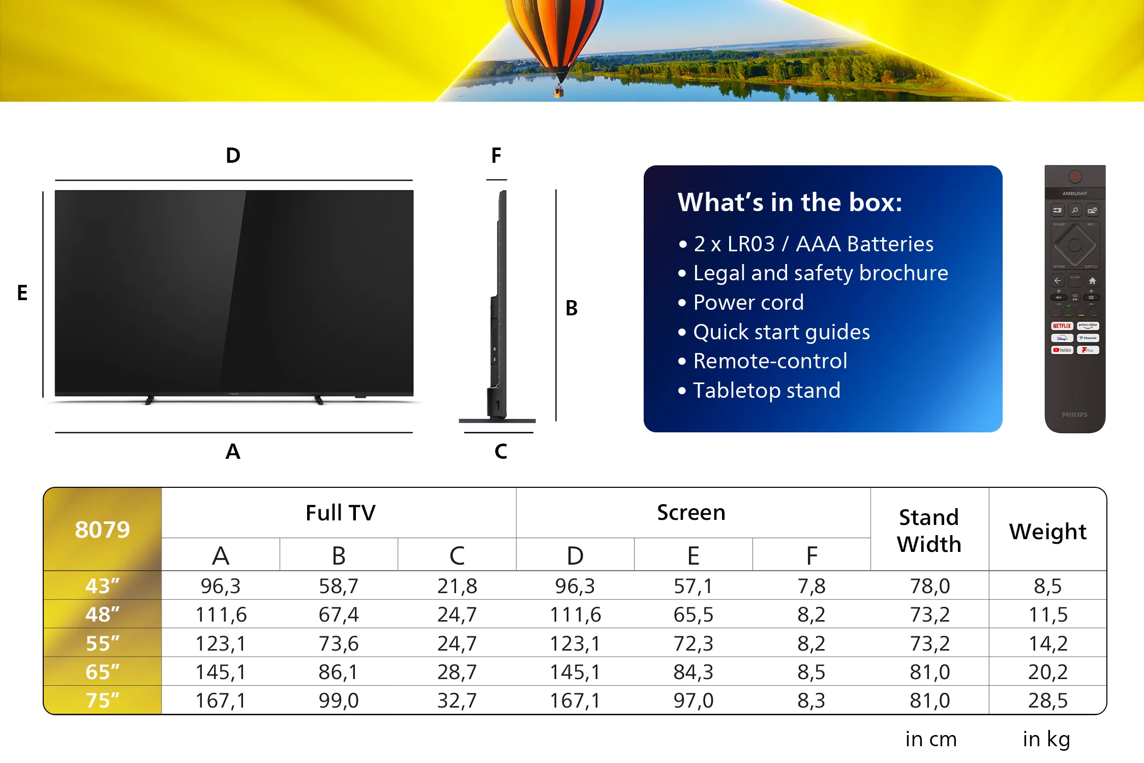 PHILIPS 65&quot; AMBILIGHT TV PUS8079, 4K, 60HZ, TITAN OS