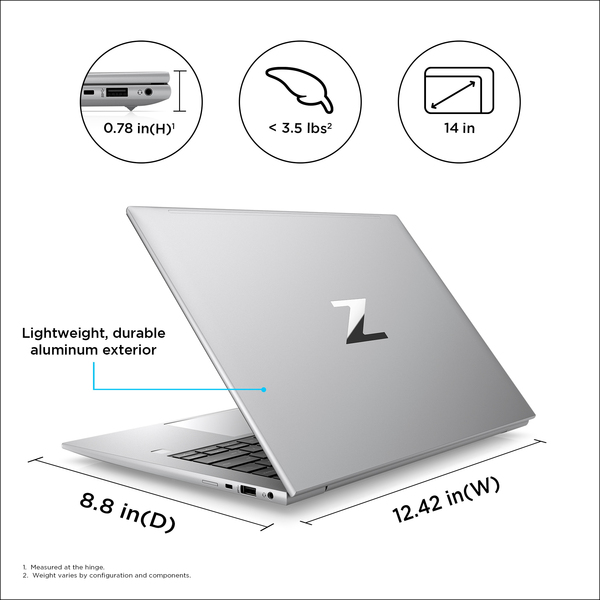 HP ZBook Firefly G9 14&quot; i7-1265U, 32GB, 1TB SSD, NVIDIA Quadro T500, Win 11 Pro - notebook, Silver